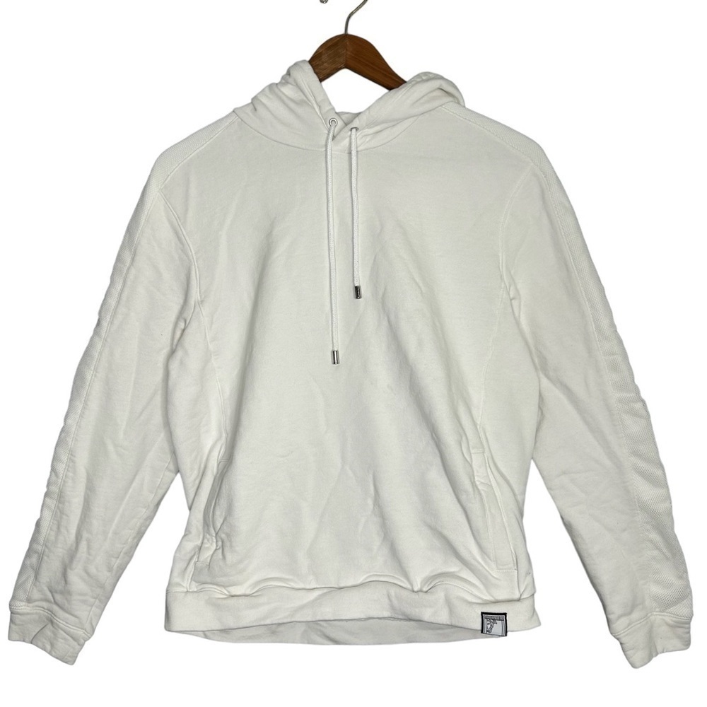 Versace Collection White Hoodie With Mesh Trim